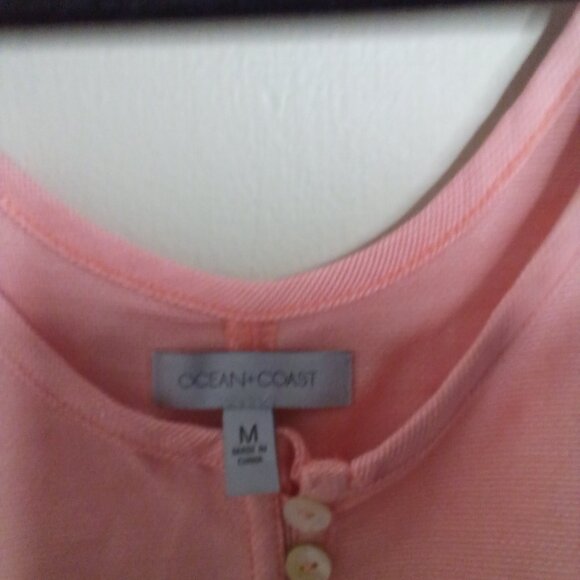 Ocean Coast Shirt Women M Sleeveless 100% Cotton Peach Orange - Picture 10 of 16